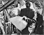 A Palestinian man is forced to leave his land in 1948