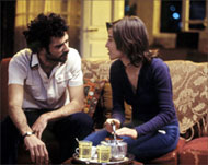 Suha (R) tells Khaled there arepeaceful options to get justice *