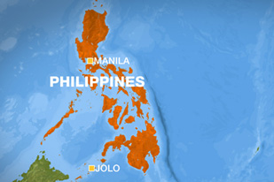 Map of Philippines showing Manila and Jolo
