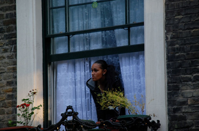 Girl Watching Hackney London riots