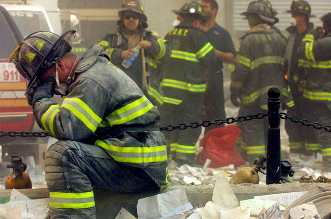 911 Firefighter Crying