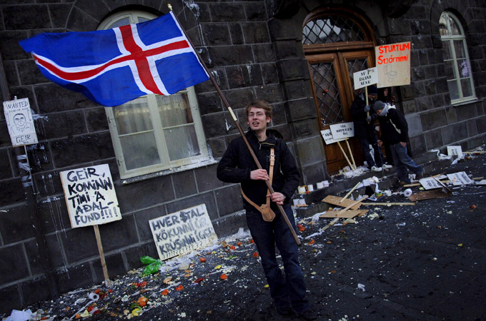 Icelandic protester