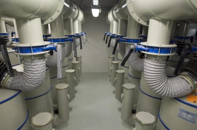 A picture shows air conditioning filters