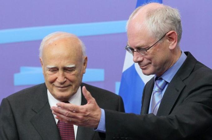 Greek President Karolos Papoulias at the European Council