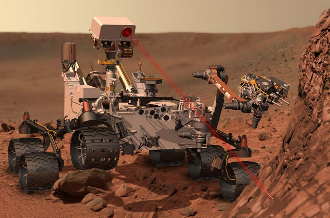 Curiosity at Work on Mars (Artist''s Concept)