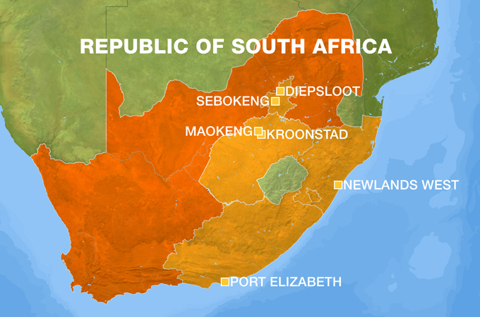 map xenophobic violence south africa