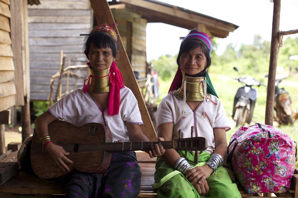 <p>Mouchan and Marie recently returned to the their village from the ancient city of Bagan, where they entertained tourists singing traditional Kayan songs.</p>