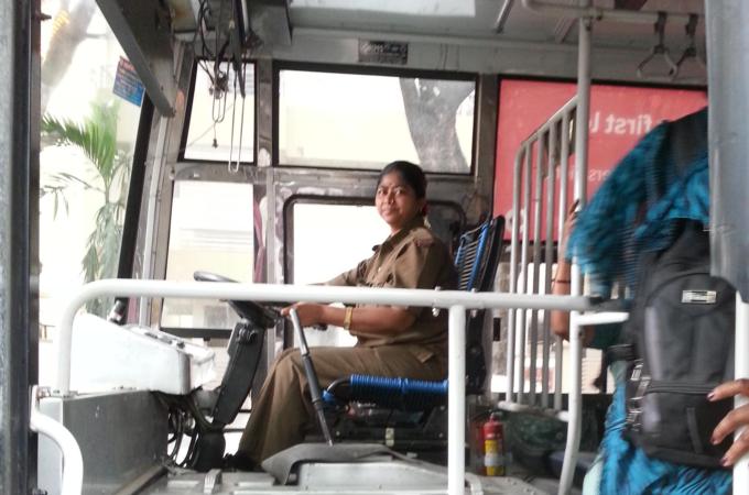 Female bus driver India Prema Ramappa