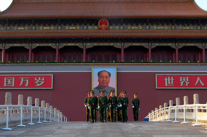 Wang Keping's artwork has often been critical of Mao Zedong, a taboo in China [Kevin Holden/Al Jazeera]