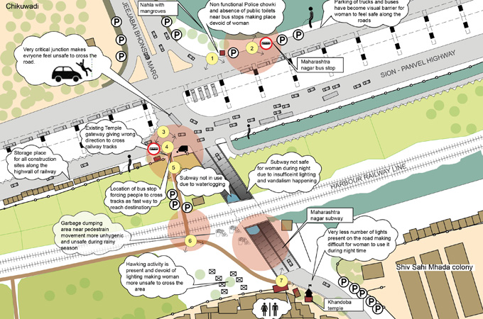Crowdsourcing has helped to mark out unsafe areas around a railway station in Mumbai