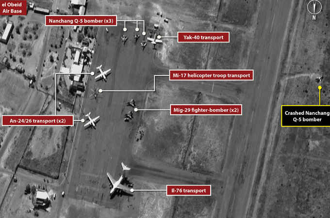 Satellite images seem to indicate that Sudan has beefed up its air force in the past year [DigitalGlobe]