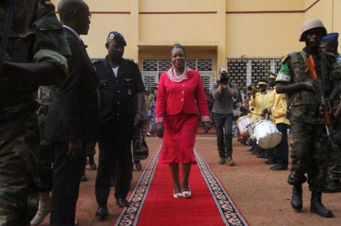 Catherine Samba-Panza is the first female leader in the country's history [AP]