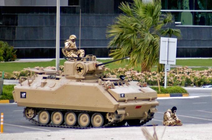 Saudi troops used Canadian-made armour during the clamp down on the uprising in Bahrain in 2011 [Reuters]