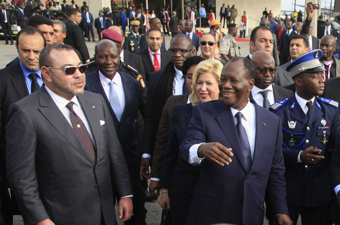 Morocco's King Mohammed VI, left, with Ivory Coast President Alassane Ouattara in March [Reuters]
