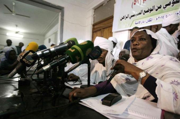 The Umma party suspended its participation in national dialogue talks following the arrest of al-Sadiq al-Mahdi [EPA]