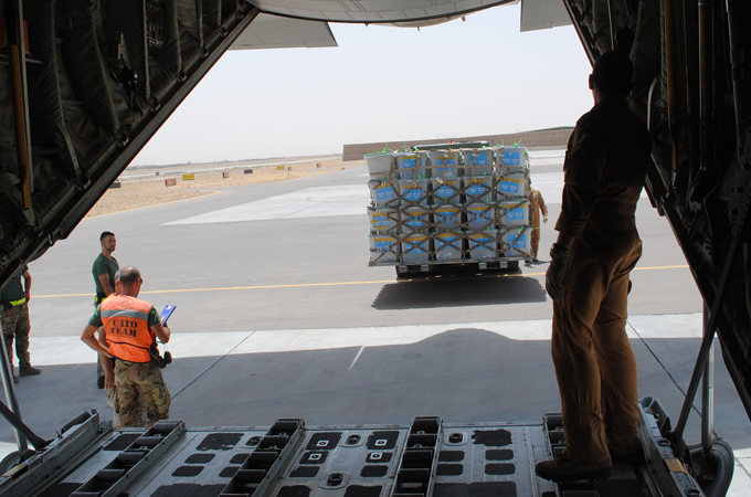 ISAF help transport ballot boxes from Herat province to Kabul [Bethany Matta /Al Jazeera]