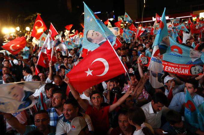 Results showed Erdogan winning 52 percent of the votes in Turkey's first presidential election [Reuters]