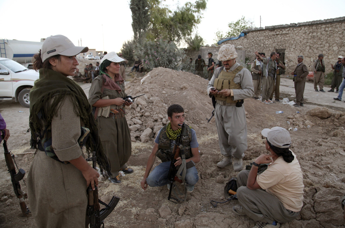 Kurdistan Workers Party (PKK) fighters have joined the fight against the Islamic State group in Iraq. [Reuters]