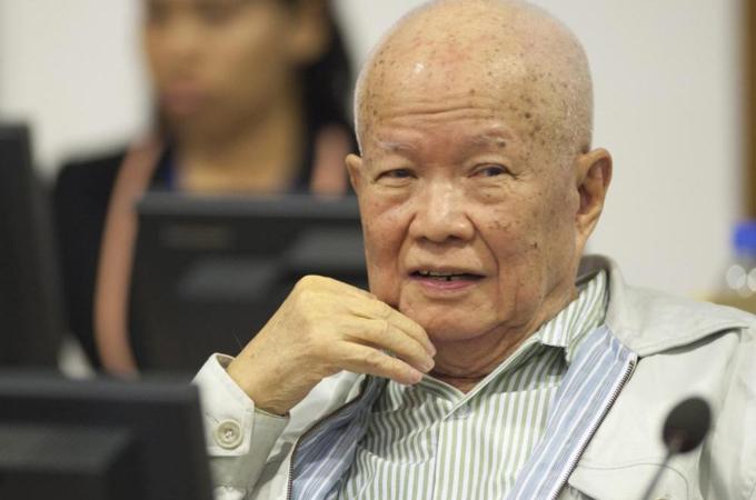 Khieu Samphan faces charges of crimes against humanity when he was a senior leader of the Khmer Rouge [EPA]