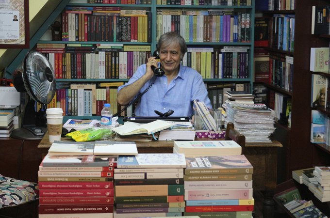 Selahattin Bulut sells about 5,000 books each year at Medya Kitabevi [Samantha North/Al Jazeera]