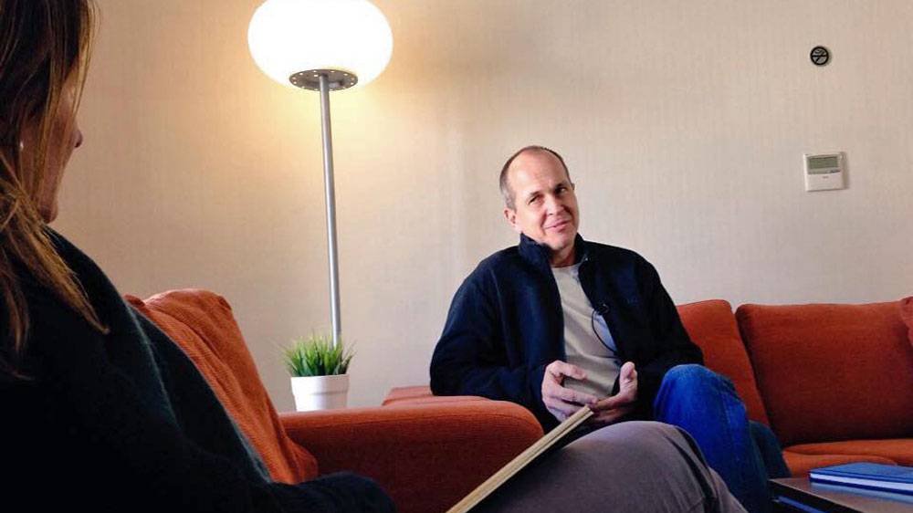Peter Greste with Stefanie Dekker in Cyprus