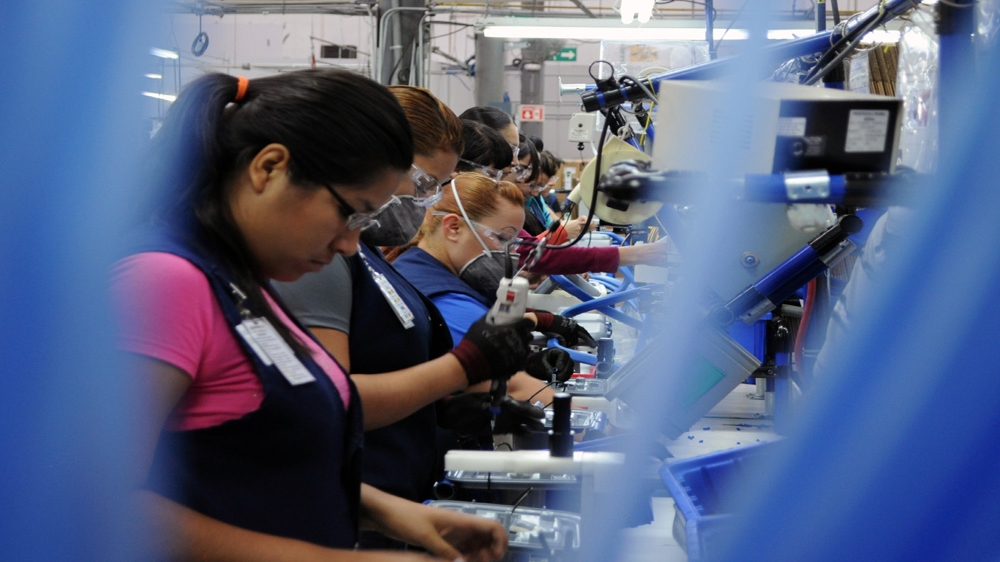 Workers at a Mexicali assembly plant for BREG, a US medical devices company [Joe Jackson /Al Jazeera] 