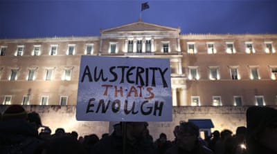 Pro-government protesters gather in front of parliament [AP]