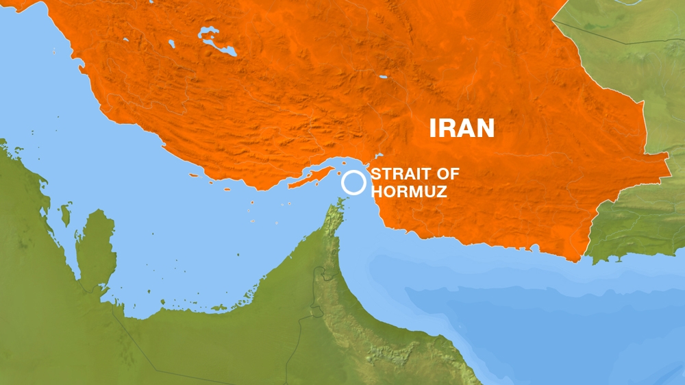 Map of the Strait of Hormuz