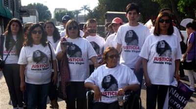 Supporters gather to highlight Imelda Virgen's murder [Duncan Tucker/Al Jazeera]