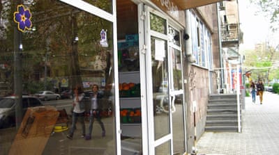 New shop selling Syrian goods and spices in central Yerevan [Al Jazeera]