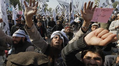 Supporters of Jamaat-ud-Dawa rally to mark Kashmir Day in Pakistan [The Associated Press]