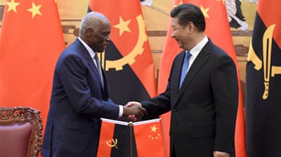 Angola's President Jose Eduardo dos Santos visited China to seek economic concessions [Wang Zhao/Pool/Reuters]