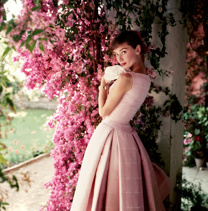 Audrey Hepburn photographed wearing Givenchy by Norman Parkinson, 1955 [Norman Parkinson Ltd/Courtesy Norman Parkinson Archive]
