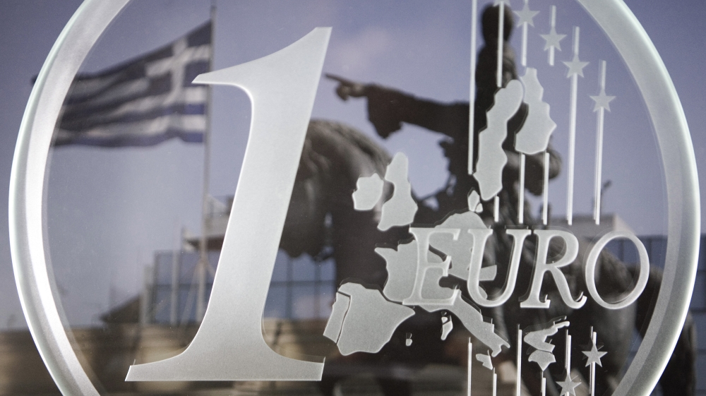 1 Euro coin made from glass with motive Athens.