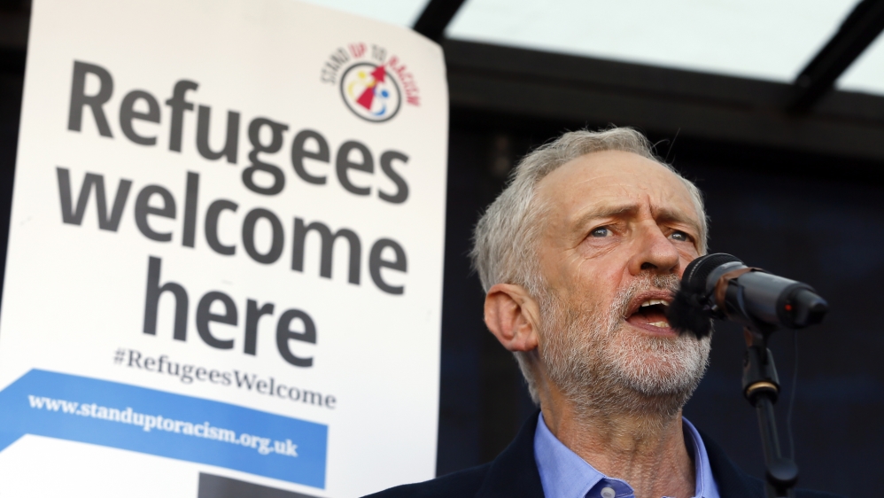 Corbyn at Solidarity with Refugees march