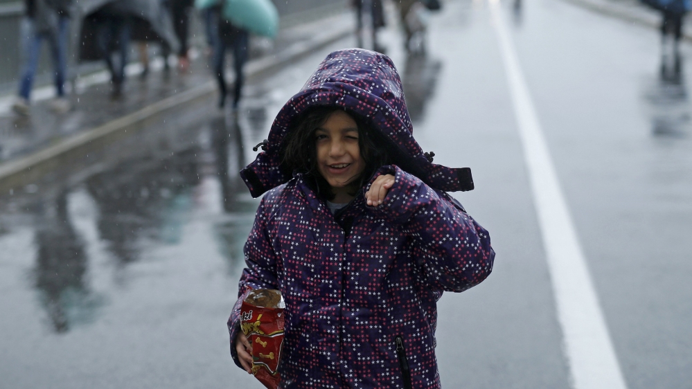 A girl makes her way towards the Croatian border with Hungary [Reuters]