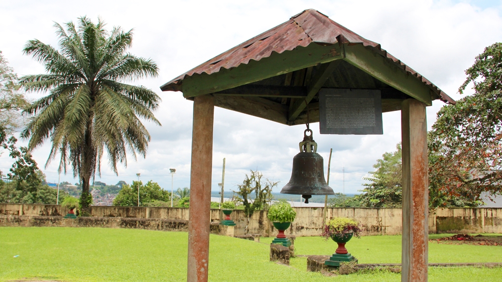 The bell used to announce the start of the working day [Femke van Zeijl/Al Jazeera]