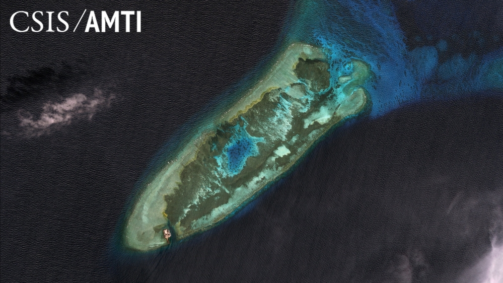 Fiery Cross reef, located in the disputed Spratly Islands in the South China Sea