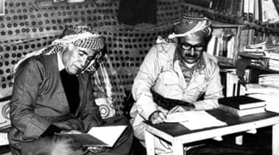 Archive photo of Jalal Talabani in his headquarters in the mountains of Kurdistan [Getty]