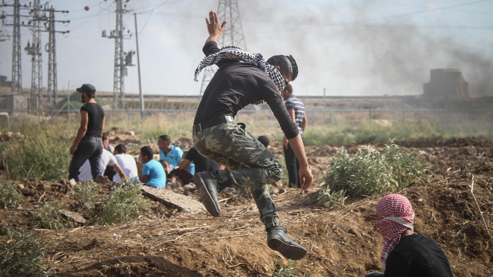  At least nine protesters were injured with live ammunition, including one who is in critical condition, Zanoun said [Ezz Zanoun/Al Jazeera]