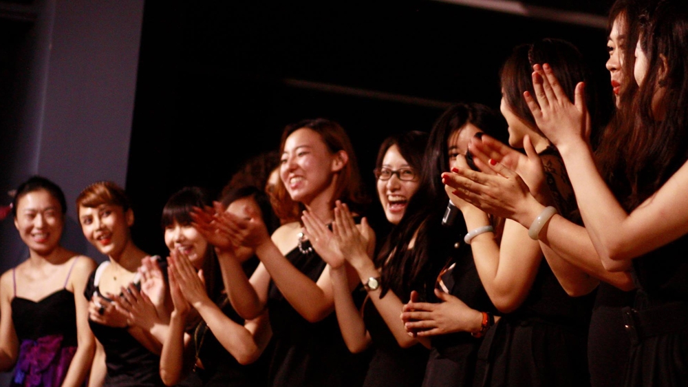 The 'Leftover Monologues' women and men explore the complexities of relationships in China [Katrina Yu/Al Jazeera]