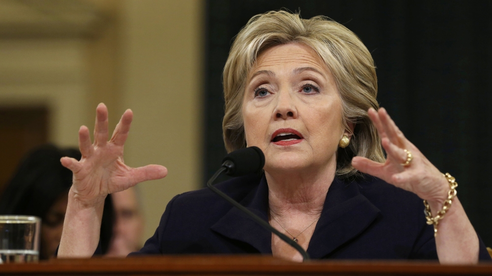 Democratic presidential candidate Hillary Clinton testifies before the House Select Committee on Benghazi on Capitol Hill in Washington