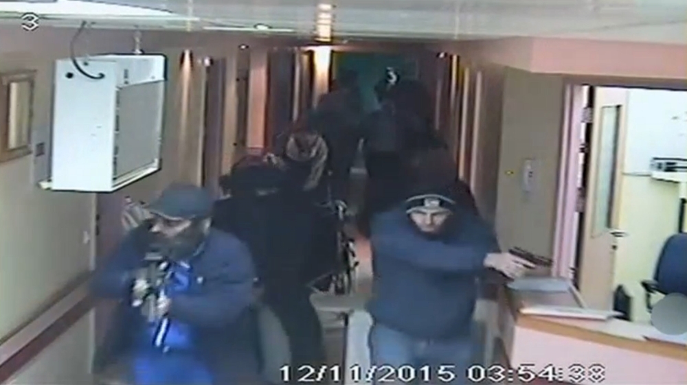 CCTV footage provided by al-Ahli Hospital shows undercover Israeli forces during their early morning raid [Reuters]