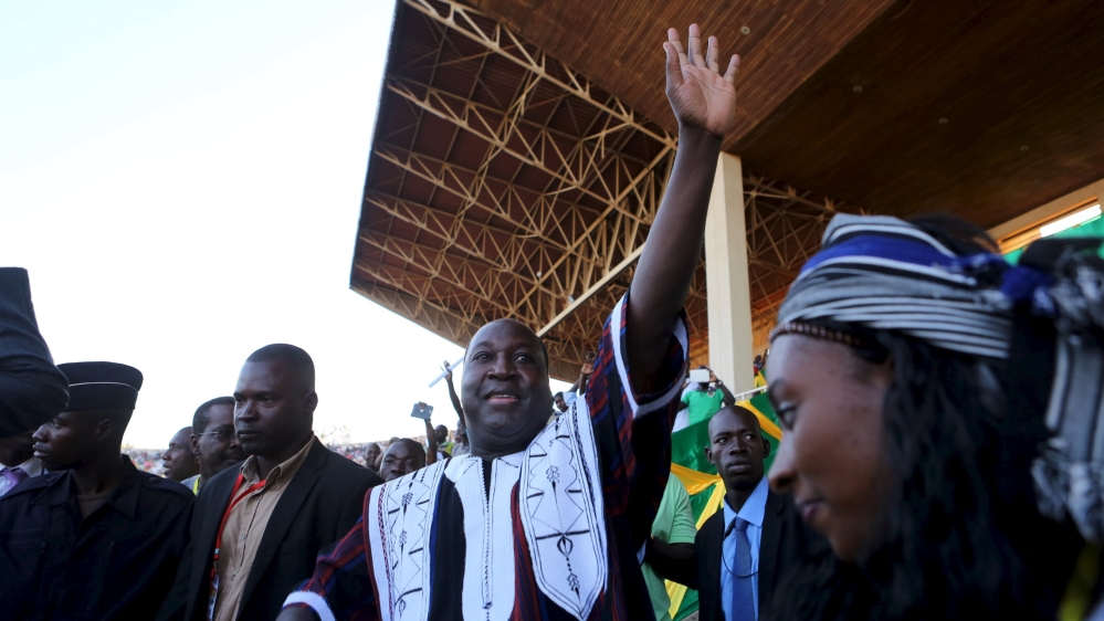 Presidential candidate Diabre at his campaign rally in Ouagadougou on November 25 [Joe Penney/Reuters]