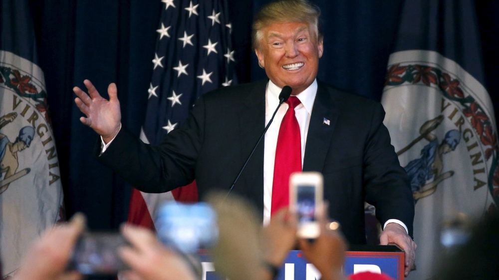 Republican presidential candidate Donald Trump speaks at a campaign rally in Manassas, Virginia, December 2 [Gary Cameron/Reuters] 