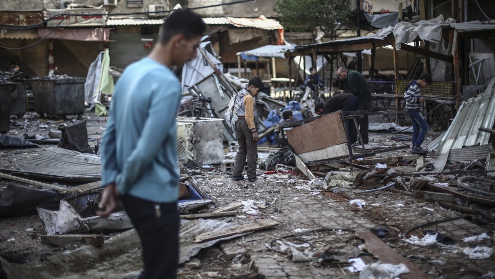 At least 60 dead more than 100 wounded in regime airstrike on market place in Douma