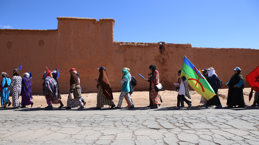 Protesters say the mine has drained their water reserves for decades and devastated their agricultural community [Nadir Bouhmouch/Al Jazeera]