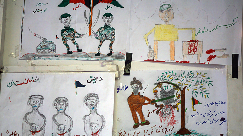 The walls of Notara testify to the harsh reality children in Afghanistan have left behind [Sorin Furcoi/Al Jazeera]