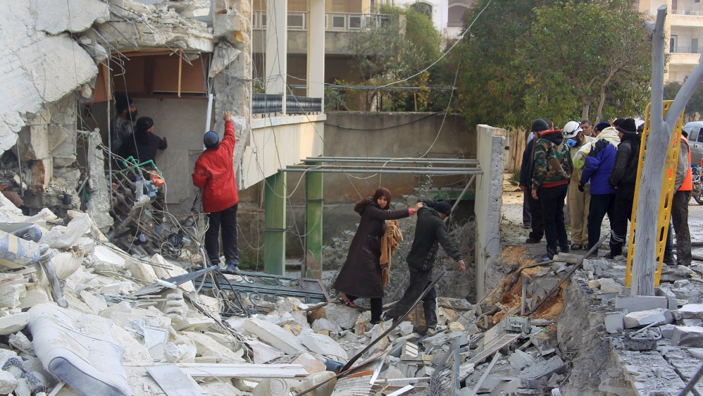 Idlib rubble air strikes