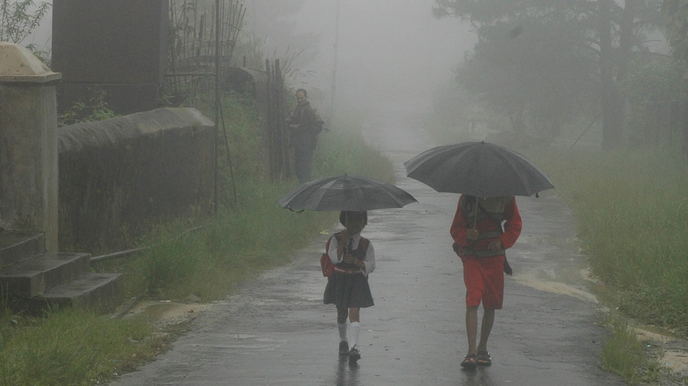  'Earlier we got rains here even during the winters and that is not happening now,' says teacher Manora Nongbri. 'Now we have to purchase water in winter' [Subhamoy Bhattacharjee/Al Jazeera] 